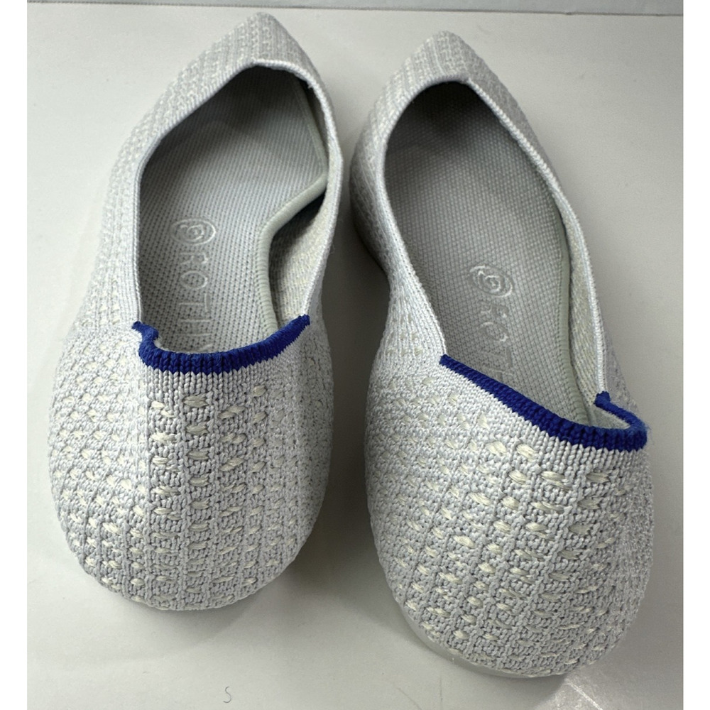 Rothy's The Point Salt Honeycomb Knit Ballet Flats Slip On Shoes Womens Size 8.5 - Picture 4 of 10